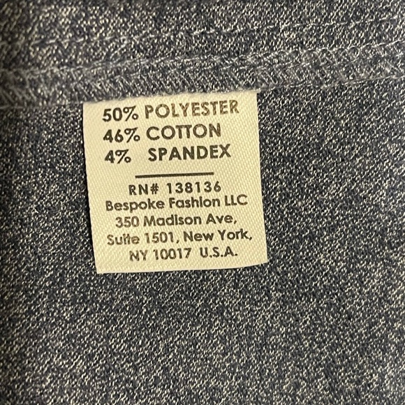 New Savile Row Slim Fit Comfort Knit Melange Navy Dress Shirt Size 18-34/35 - Picture 3 of 3